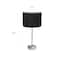 Simple Designs 23" Brushed Nickel Stick Lamp with Black Fabric Shade